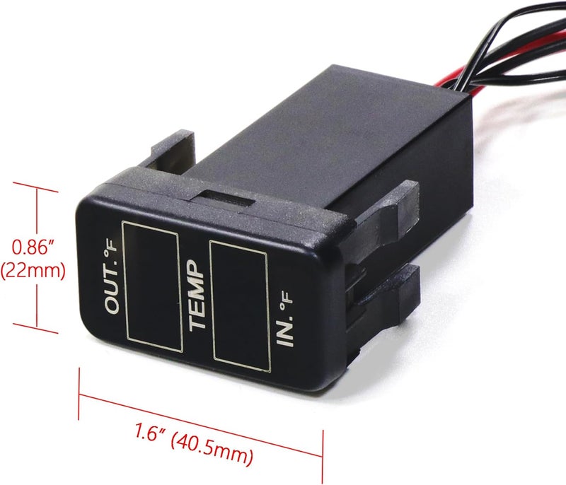 Timloon Car Internal and External Temperature Display, Fahrenheit Temperature, Dual Temperature Sensors Use for Toyota Hilux VIGO,Coaster,Corolla ex,Yaris(Type B) - Image 2